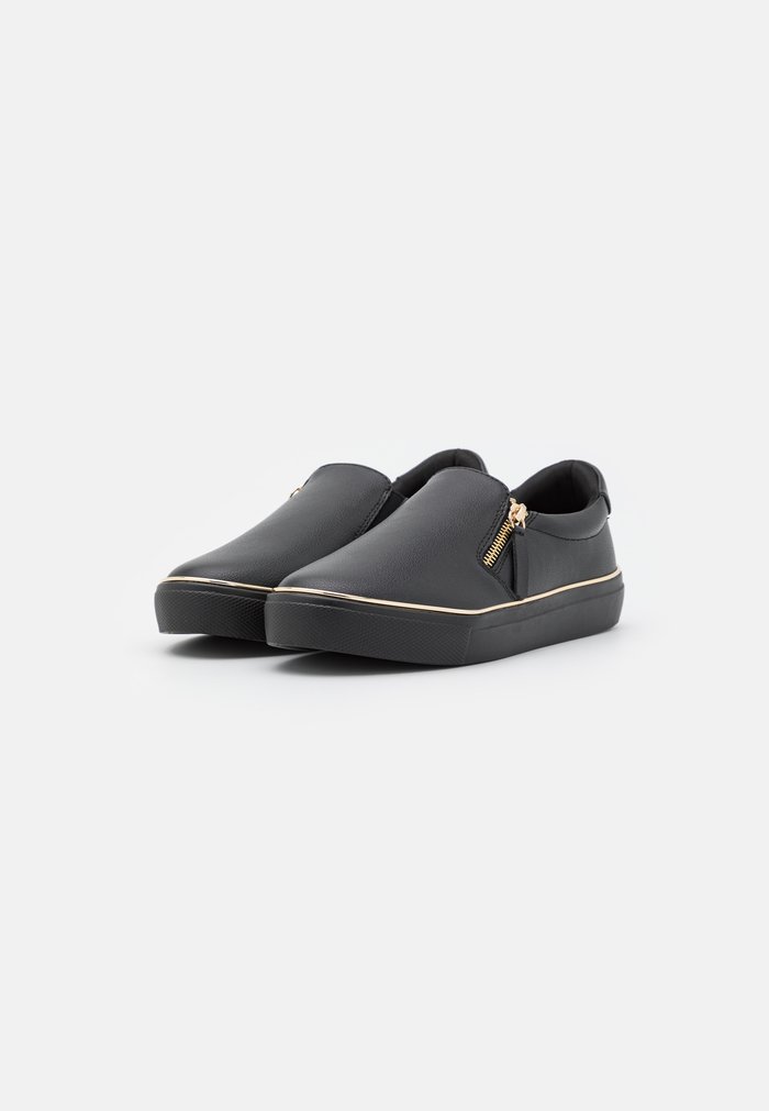 Slip ons Anna Field Plates Zip UP Noir Femme | SES-1570317